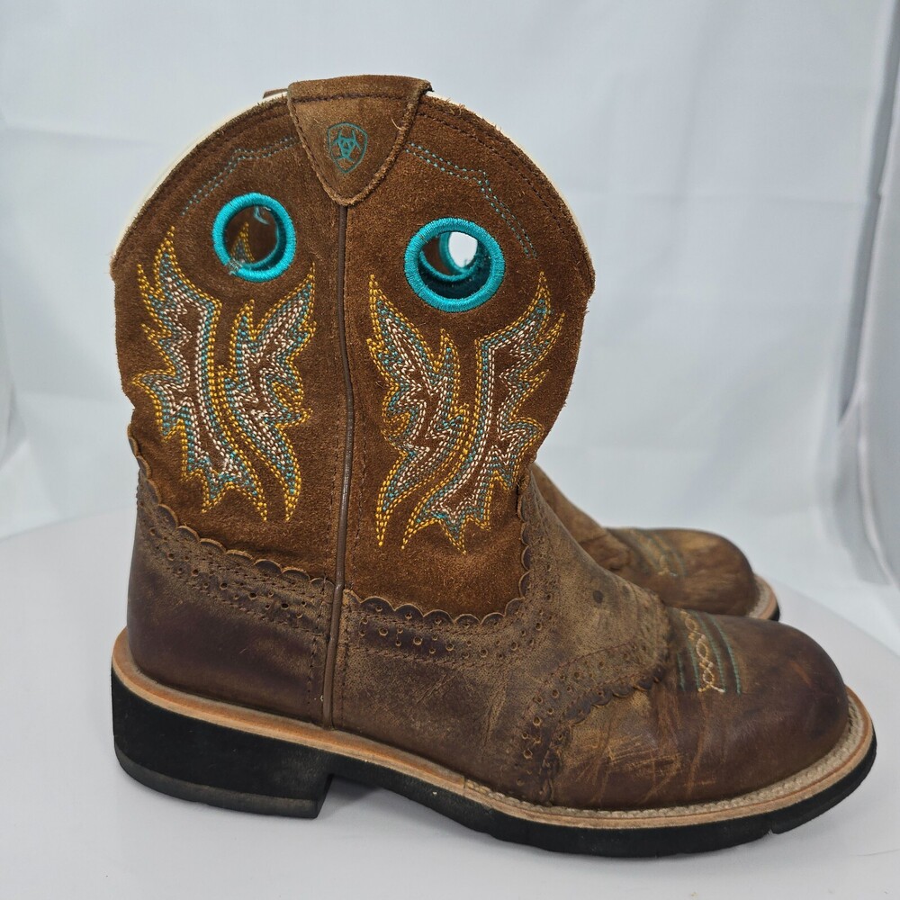 Ariat FatBaby Sheila 8" Women 8 B Brown Leather Cowgirl Boots 10010219 Cowboy